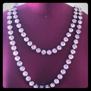 Two Layer Pink Diamond Necklace